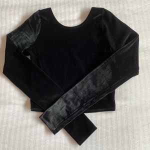 Black velvet Abercrombie and Fitch crop top